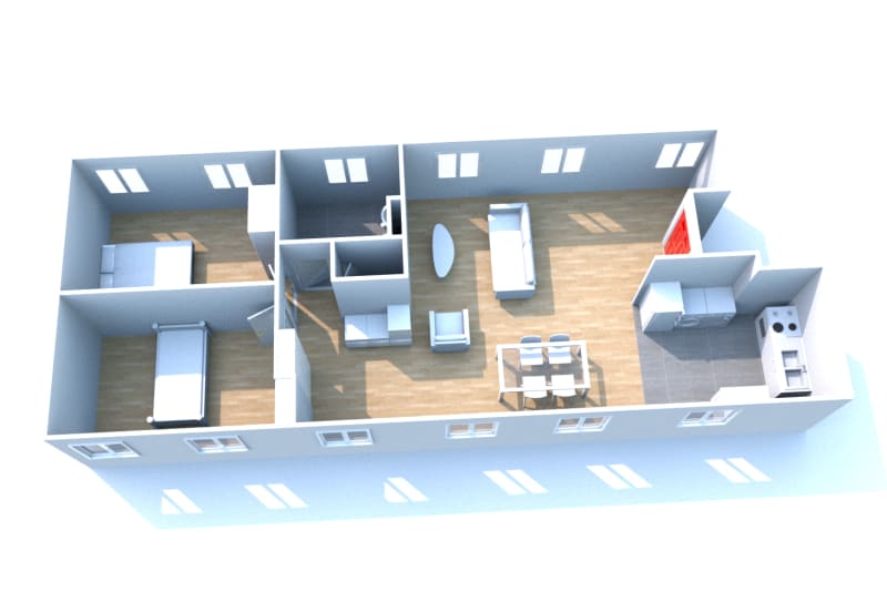 Très lumineux, appartement 4 pièces en location à Elbeuf proche seine - Image 2