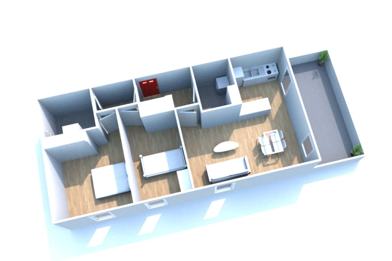 Location à Elbeuf vue Seine : appartement T3 - Image 2