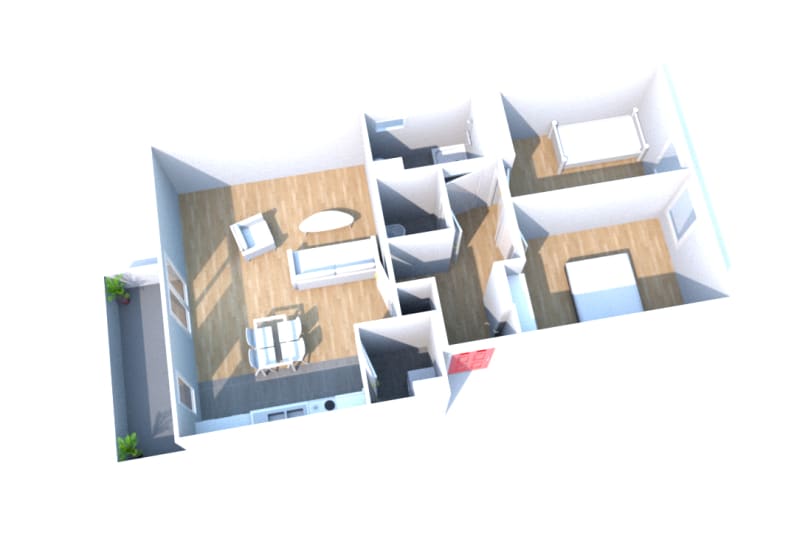 À Sainte-Marie-des-Champs : location appartement T3 - Image 2