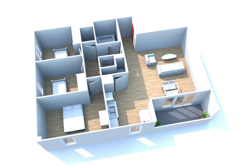 À Elbeuf : location d'un appartement 4 pièces - Image 2