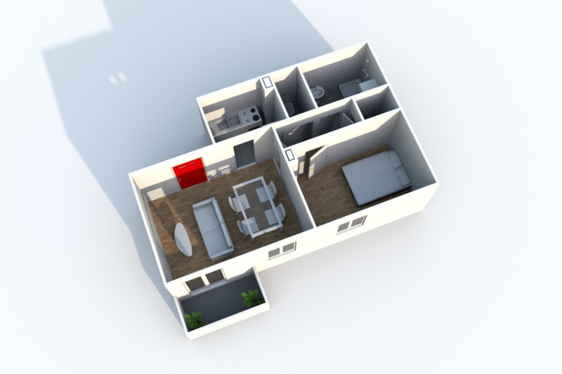 Appartement en location F2 en centre-ville de Barentin - Image 4