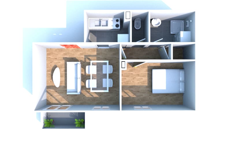 Appartement en location F2 en centre-ville de Barentin - Image 5