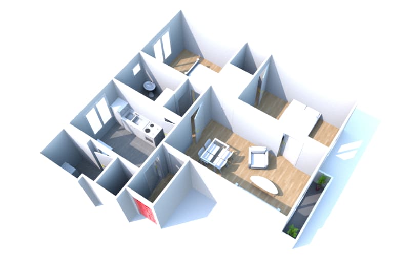 3 pièces appartement à louer à Canteleu - Image 2