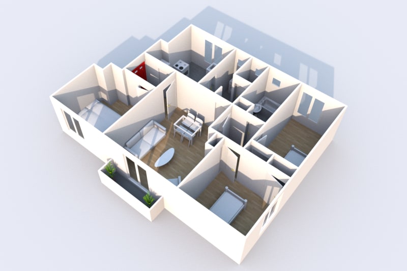 Appartement T4 en location à Canteleu - Image 3