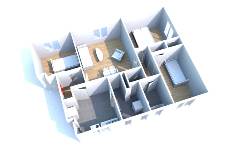 Appartement T4 à louer, au pied de la place du marché à Canteleu - Image 2