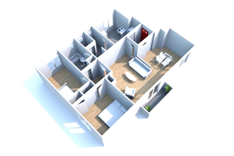 Grand appartement F3 à Canteleu proche des jardins potagers - Image 3