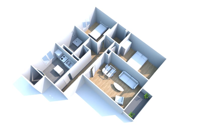 Location 3 pièces appartement à Canteleu - cité Rose - Image 2