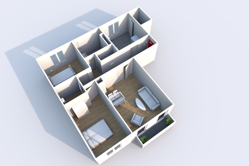 Appartement F3 en location avec balcon à Canteleu - Image 3