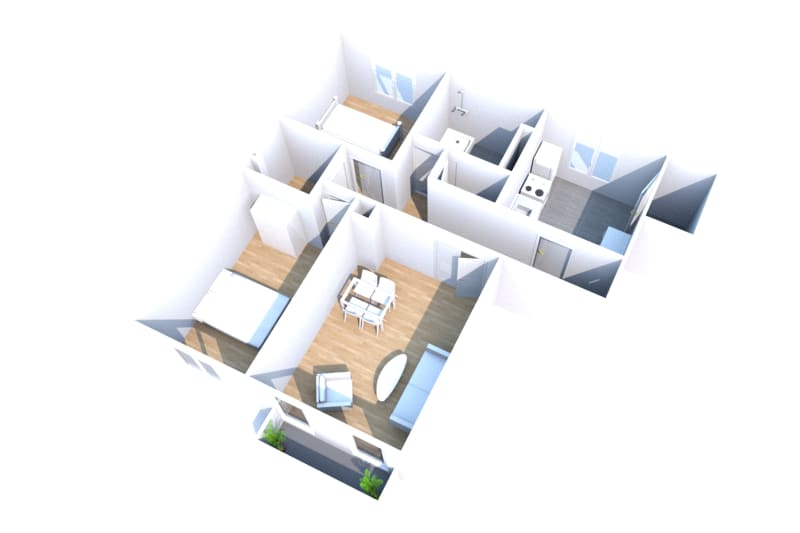 Appartement F3 en location avec balcon à Canteleu - Image 2