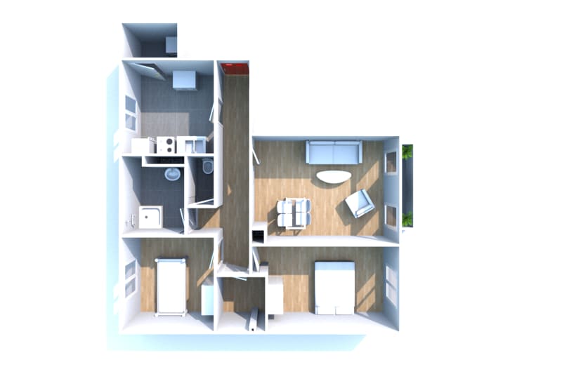 Appartement F3 en location avec balcon à Canteleu - Image 3