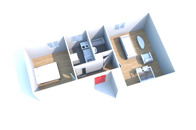 Appartement F2 en location à Elbeuf dans un cadre verdoyant - Image 4