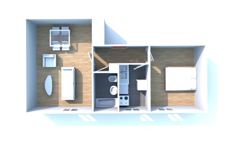 Appartement F2 en location à Elbeuf dans un cadre verdoyant - Image 5