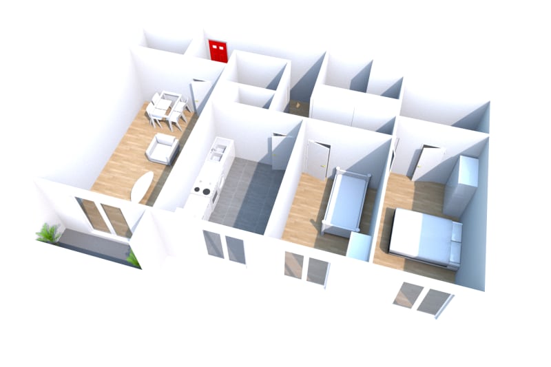 À Elbeuf : appartement 3 pièces en location - Image 2