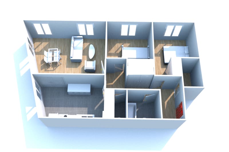 Proche IUT d'Elbeuf, location d'un appartement T3 - Image 2