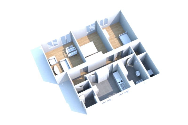 Champs Barets Sud au Havre : location appartement T3 - Image 2