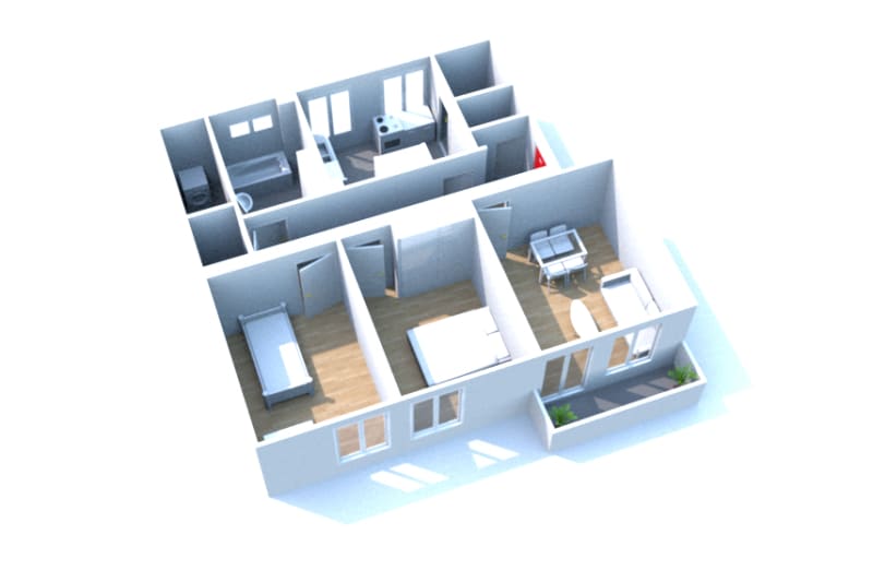 Au Havre Champs Barets : appartement T3 à louer - Image 2