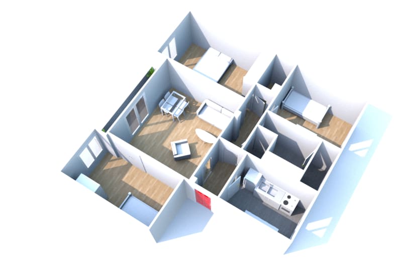 Appartement F3 en location sur le quartier de caucriauville au Havre - Image 2