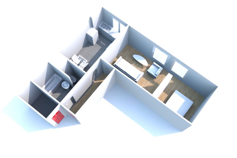 Type 1 appartement au Havre Caucriauville à louer - Image 2