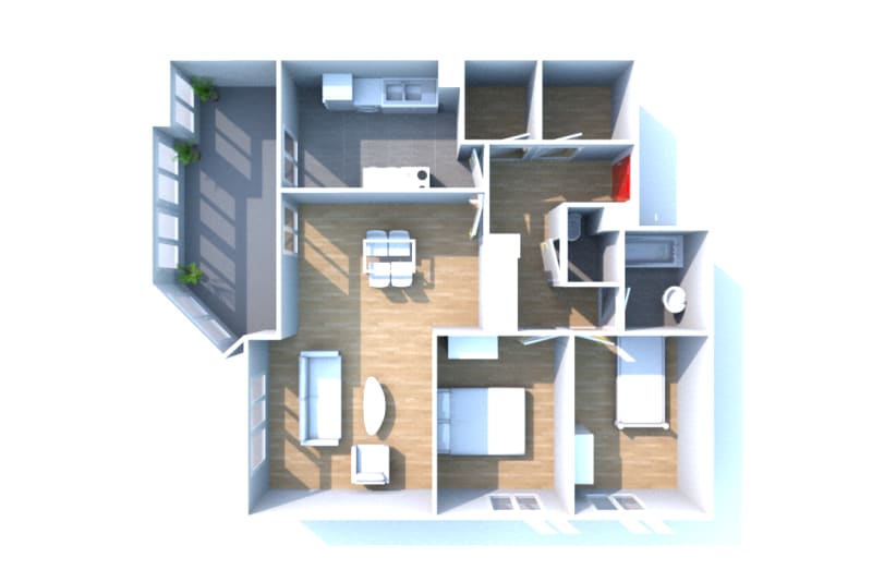 Le Houlme : appartement 3 pièces à louer - Image 3