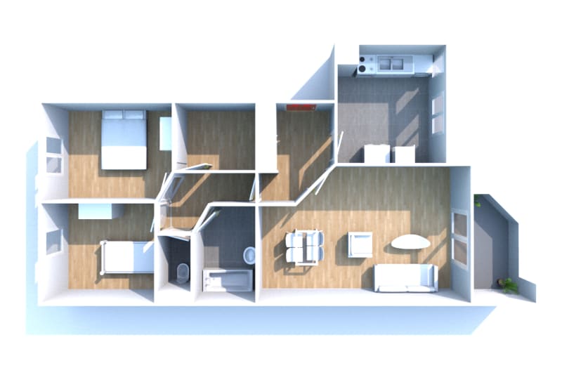Au Houlme, location appartement 3 pièces - Image 3