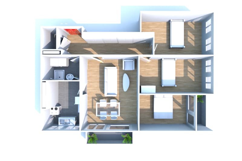 4 pièces appartement en location à Maromme - Image 3