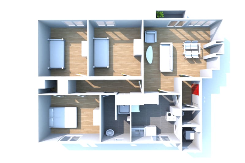 À louer : appartement T4 à Montville - Image 3