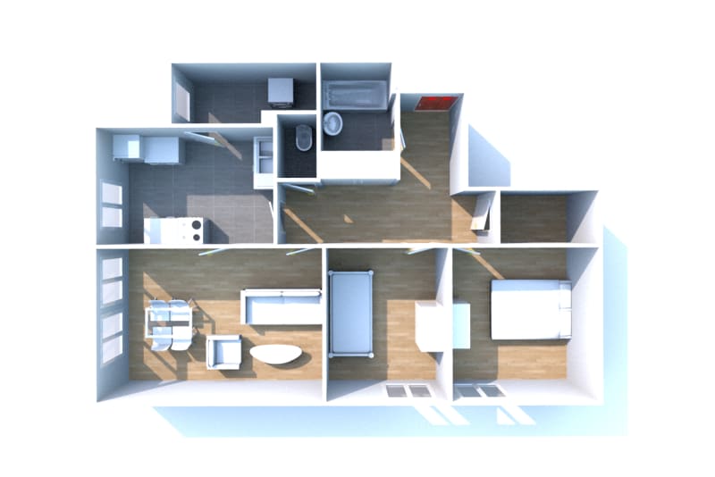 Type T3 location appartement Oissel - Image 3