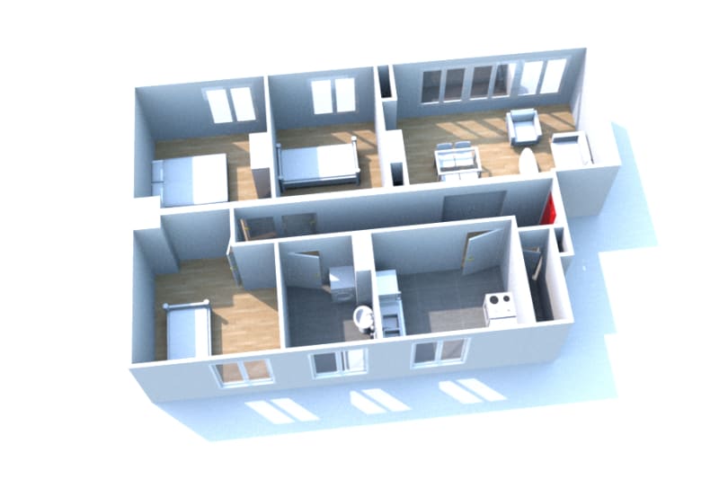 Le Petit-Quevilly : location appartement 4 pièces - Image 2